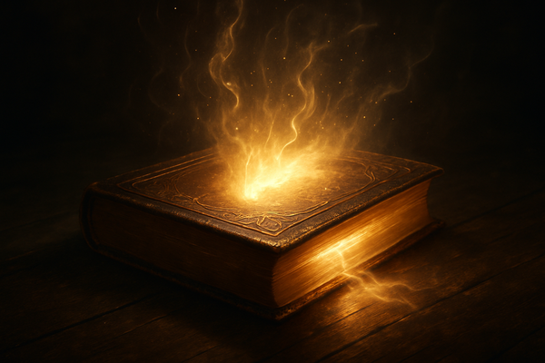 glowing book